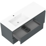 MEXEN/S - Orio kúpeľňová skrinka 120 cm s umývadlom Otis ľavá, 2S, 1D, grafit mat/biela mat 91A13-12047-3-BBFFF66-W18L01