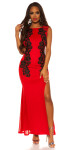 Sexy KouCla evening dress with lace & Sexy back red M