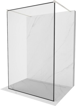 MEXEN/S - Kyoto samostatne stojaca sprchová zástena 100 x 200, čierny vzor 8 mm, nikel kartáčovaná 800-100-002-97-70