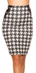 Sexy KouCla pencil skirt in houndstooth pattern blackwhite S