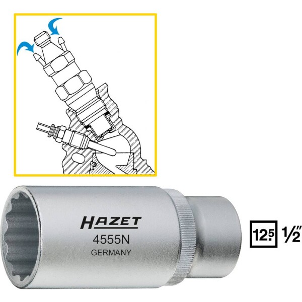 Hazet HAZET 4555N vonkajší šesťhran zásuvka 27 mm 1/2 (12.5 mm); 4555N