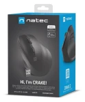 Natec Crake 2 čierna, pre pravákov / Bezdrôtová optická myš / Vertikálne / 2 400 DPI / USB + Bluetooth / 6 tlačidiel (NMY-2048)