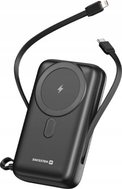 Swissten SWISSTEN, Powerbank, s bezdr�tov�m nab�jen�m, Li-Pol, 5/9/12V, zintegrowany kabel USB-C + Lighting, 20000mAh, USB-C,USB-A,Kabel Li