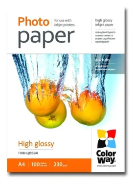 Colorway Fotopapier / Vysoko lesklý / A4 / 230 g/m2 / 100 listov (PG230100A4)