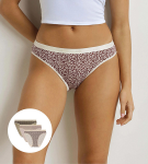 Dámske bavlnené nohavičky 3 ks DIM LES POCKETS COTTON SLIP 3x - DIM - svetlohnedá M