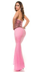 Sexy ClubStyle LongDress transparent with sequin Einheitsgroesse