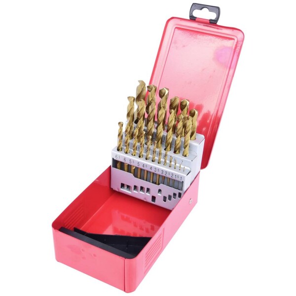 KS Tools 3304613 HSS TIN-TIP sada špirálových vrtákov do kovu, 1 mm, 1.5 mm, 2 mm, 2.5 mm, 3 mm, 3.5 mm, 4 mm, 4.5 mm, 5 mm, 5.5 mm, 6 mm, 6.5 mm, 7 mm, 7.5; 3304613