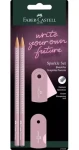 Faber-Castell Grafitové ceruzky s strúhadlom a gumou / tvrdosť B / ružová (218480)