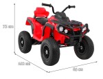 Mamido Elektrická štvorkolka ATV nafukovacie kolesá červená