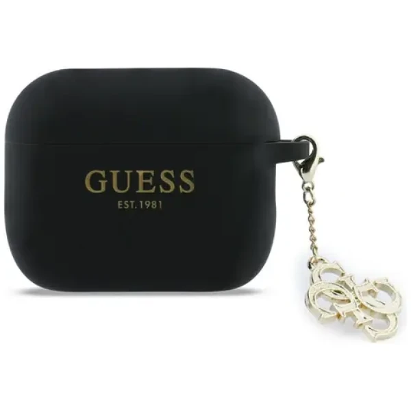 Guess 4G Charm Silikónové Puzdro pre AirPods Pro 3 Black (57983128160)