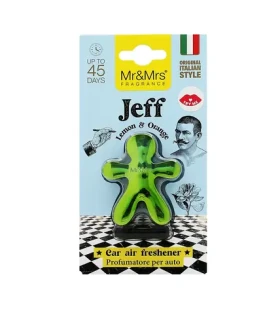 MrMrs Fragrance Jeff Lemon Orange zelená / Osviežovač vzduchu do auta / vôňa citrón a pomaranč (8051277333485)