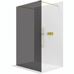 CERANO - Sprchová zástena Walk-in Onyx Duo Ľ/P - 8 mm - hranatá vzpera - zlatá, grafitové sklo - 60x200 CER-8050BD1767
