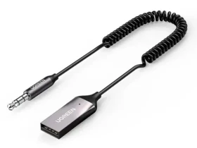 Ugreen CM309 Audio prijímač USB audio adaptér AUX jack čierna / Bluetooth 5.0 / USB / dosah 10 m (149085)