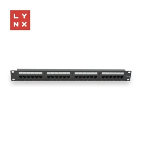 Lynx Patch panel 24 portov čierny / Patch panel / 19" / UTP / Cat5e / 50µ pozlátenie / netienený (LX-24-UTP5E-BK)