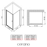 CERANO - Sprchový kout Ferri L/P - 6 mm - černá matná, transparentní sklo - 100x100x195 - pivotový CER-427495