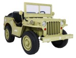 Mamido Detský elektrický Jeep Willys 4x4 trojmiestny béžový