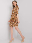 Dámske šaty DHJ SK 11332.67P Brown mix farieb - FPrice one size hnědá mix