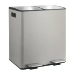 Spirella ALIYA matná Taupe / Odpadkový kôš / triedený odpad / pedálový / 2 x 20 L / oceľ