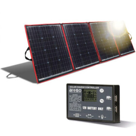 Aroso Solárny panel rozkladací prenosný s PWM regulátorom 220W 12V/24V 212x73cm - do auta / na kempovanie (20.201)