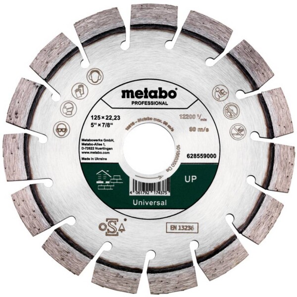 Metabo 628559000 diamantový rezný kotúč Priemer 125 mm Ø otvoru 22.23 mm 1 ks; 628559000