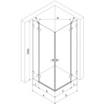 MEXEN/S - Lunar Duo sprchovací kút dvere krídlové 80 x 75, transparent, meď kartáčovaná 834-080L-075P-65-00