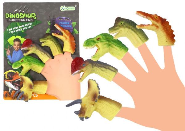 Mamido Dinosaury na Prsty z Gumy - Senzorické Bábky