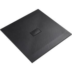 CERANO - Sprchová vanička čtvercová FlexiCut - SMC/minerální kompozit - upravitelná - černá matná - 100x100x3 CER-666058