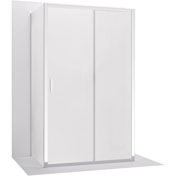 CERANO - Trostenný sprchovací kút Varone LINE UL/P - 6 mm - chróm, mliečne sklo - 90x80 - posuvný CER-DY505-9104