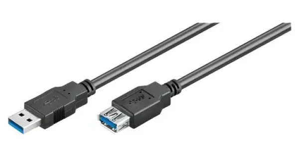 Goobay USB 3.0 SuperSpeed predlžovací kábel AA čierna / Predlžovací kábel / 5 Gbps / 5 m / tienený (95726)