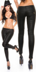 Sexy KouCla leatherlook pants & diamond stitching black L