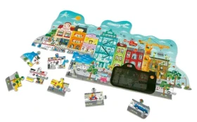 Hape Puzzle - Animované mestečko v pohybe /49 dielikov/ od 4 rokov