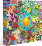 EEBOO Štvorcové puzzle Kvetinový kalendár