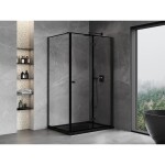 MEXEN/S - Mist-F sprchovací kút skladacie dvere pravá 80 x 95, čierna okraj, čierna 8A6T-080-095-70-70-P