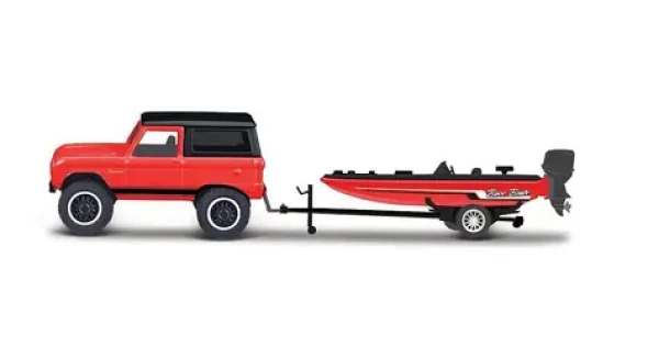 Maisto - Design Tow Go, 1966 Ford Bronco Trailer with Bass Boat, 1:64