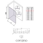 CERANO - Sprchová zástena Walk-in Crystal Ľ/P - 8 mm - bezvzperový systém - chróm, grafitové sklo - 70x200 CER-8050BD6602