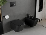 MEXEN - Madox Závesná WC misa Rimless vrátane sedátka s slow, Duroplast, čierna mat 30154070
