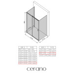 CERANO - Trostenný sprchovací kút Varone LINE UL/P - 6 mm - chróm, mliečne sklo - 160x90 - posuvný CER-DY50514103