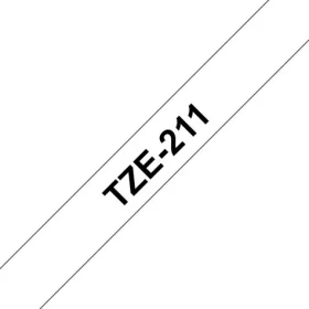 Brother Tape Black on White / Páska do tlačiarne štítkov / čierna tlač / biely podklad / 6 mm / 8 m (TZE-211)