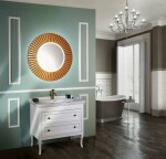 SAPHO - PRIDE STRIP guľaté zrkadlo s LED osvetlením v ráme, priemer 90cm, bronz PD954