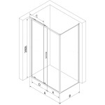 MEXEN/S - Exo sprchovací kút, posuvné dvere 135 x 90, transparent, čierna 8151-135-090-70-00