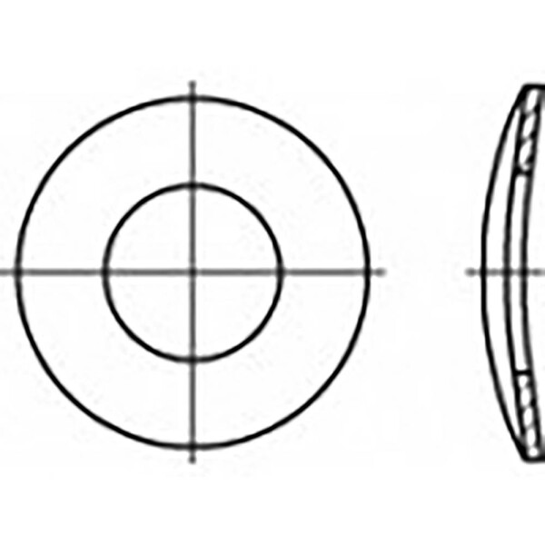 TOOLCRAFT TO-6854589 pružná podložka Vnútorný Ø: 12 mm DIN 137 Ušlechtilá ocel V2A A2 50 ks; TO-6854589