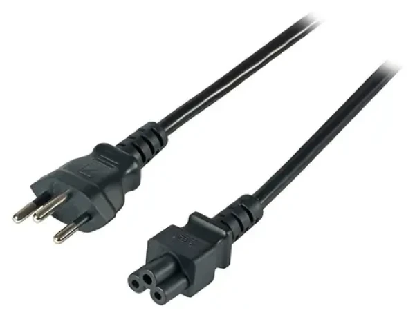 EFB EK495.1,8V2 čierna / Sieťový napájací kábel / Švajčiarska zástrčka - C5 / 1,8 m / 2,5 A / 250 V (EK495.1,8V2)