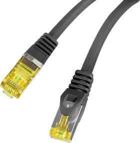 Lanberg CAT6A S/FTP čierna / Patch kábel / 0,25 m / LSZH / CU / Fluke Passed (PCF6A-10CU-0025-BK)
