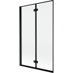 MEXEN - MIST vaňová zástena 110x150 cm 6mm 2-s, čierna, okraj, ľavá 8A9-110-002-70-70-L