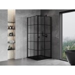 MEXEN/S - Mist-B sprchovací kút dvere krídlové pravá 100 x 100, čierna kratka, čierna 8A2T-100-100-70-77-P
