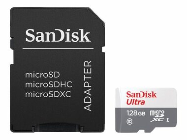 SanDisk Ultra microSDXC 128GB + adaptér / Class 10 / UHS-I / čítanie: až 100MBs (SDSQUNR-128G-GN6TA)