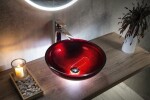 SAPHO - MURANO ROSSO IMPERO sklenené umývadlo na dosku, priemer 40cm, červené AL5318-63