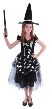 RAPPA Detský kostým netopierka čarodejnice - Halloween (S)
