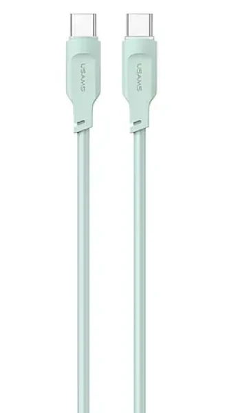USAMS SJ567 Lithe Series zelená / Nabíjací a dátový kábel / USB-C - USB-C / 100W / 1,2m (SJ567USB04)