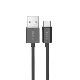 Puro TPE kábel USB-A - microUSB čierna / Dátový a nabíjací kábel / 2 m / 12 W